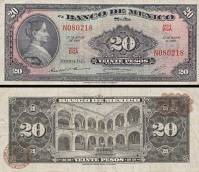 *20 mexických pesos Mexiko 1969, P54n UNC - Kliknutím na obrázok zatvorte -